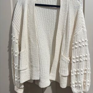 Madewell Cream Textured Cardigan